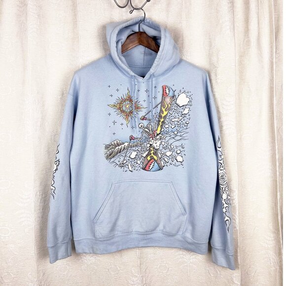 Teton Gravity Grateful Dead Ski Hoodie TGR Intergalactic Skier sweatshirt flawed - Picture 1 of 12
